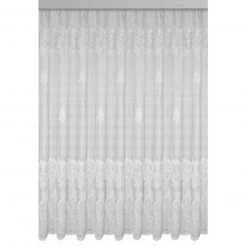Gardine Jaquard-Store weiß 450x175 cm - Transparente Gardine für stilvolles Ambiente
