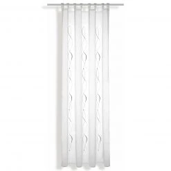 Stick-Schlaufenschal - weiß-anthrazit - 140x245 cm