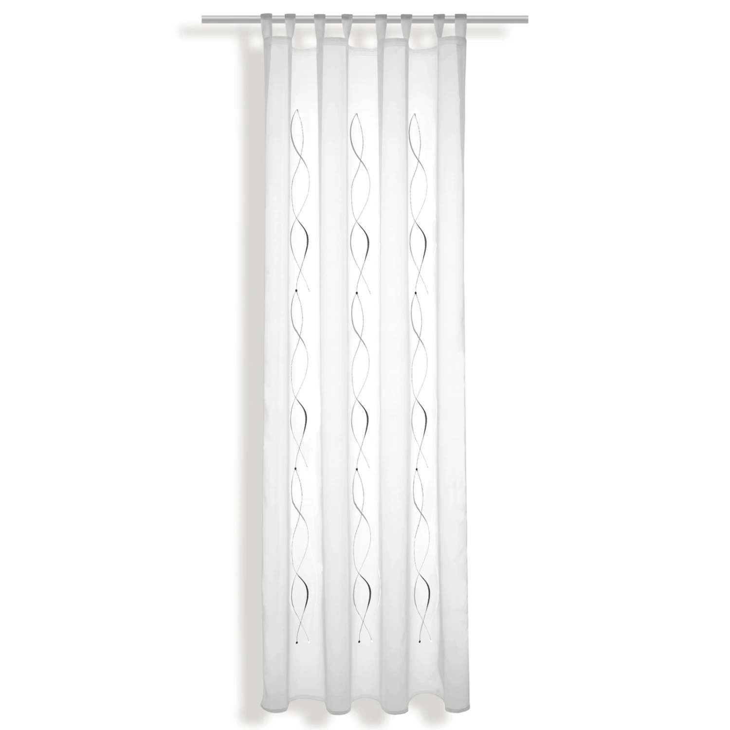 Stick-Schlaufenschal - weiß-anthrazit - 140x245 cm 3 Stick-Schlaufenschal - weiß-anthrazit - 140x245 cm