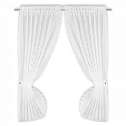 Gardinen Set - weiß - Raffhalter - 90x160 cm
