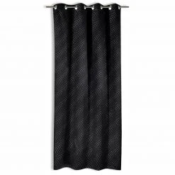 Ösenvorhang schwarz blickdicht 135x245 cm - Premium Sichtschutzvorhang
