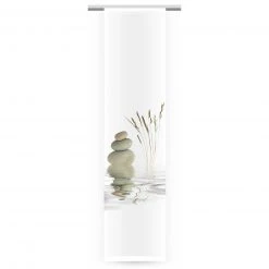 Schiebevorhang - weiß-braun - 60x245 cm