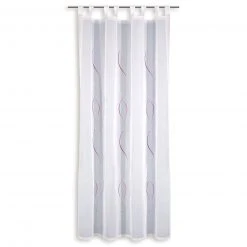 Stick-Schlaufenschal - weiß-fuchsia - 140x170 cm