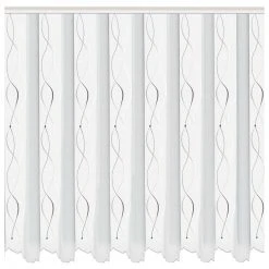 Gardine - weiß-anthrazit - 300x140 cm