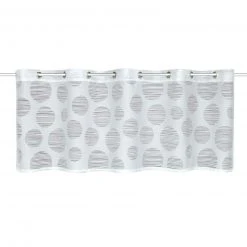 Ösenpanneaux weiß mit Kreisen - 135x45 cm - Scheibengardinen