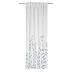 Schlaufenschal weiß-blau - 135x245 cm - Transparente Gardinen & Vorhänge