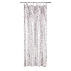 Schlaufenschal weiß-grau-orange 140x245 cm - Transparente Gardine