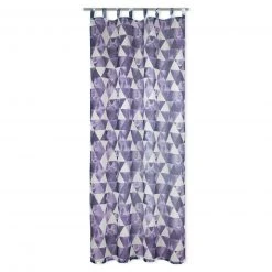 Schlaufenschal violett-weiß - Blickdichte Gardine 135x245 cm