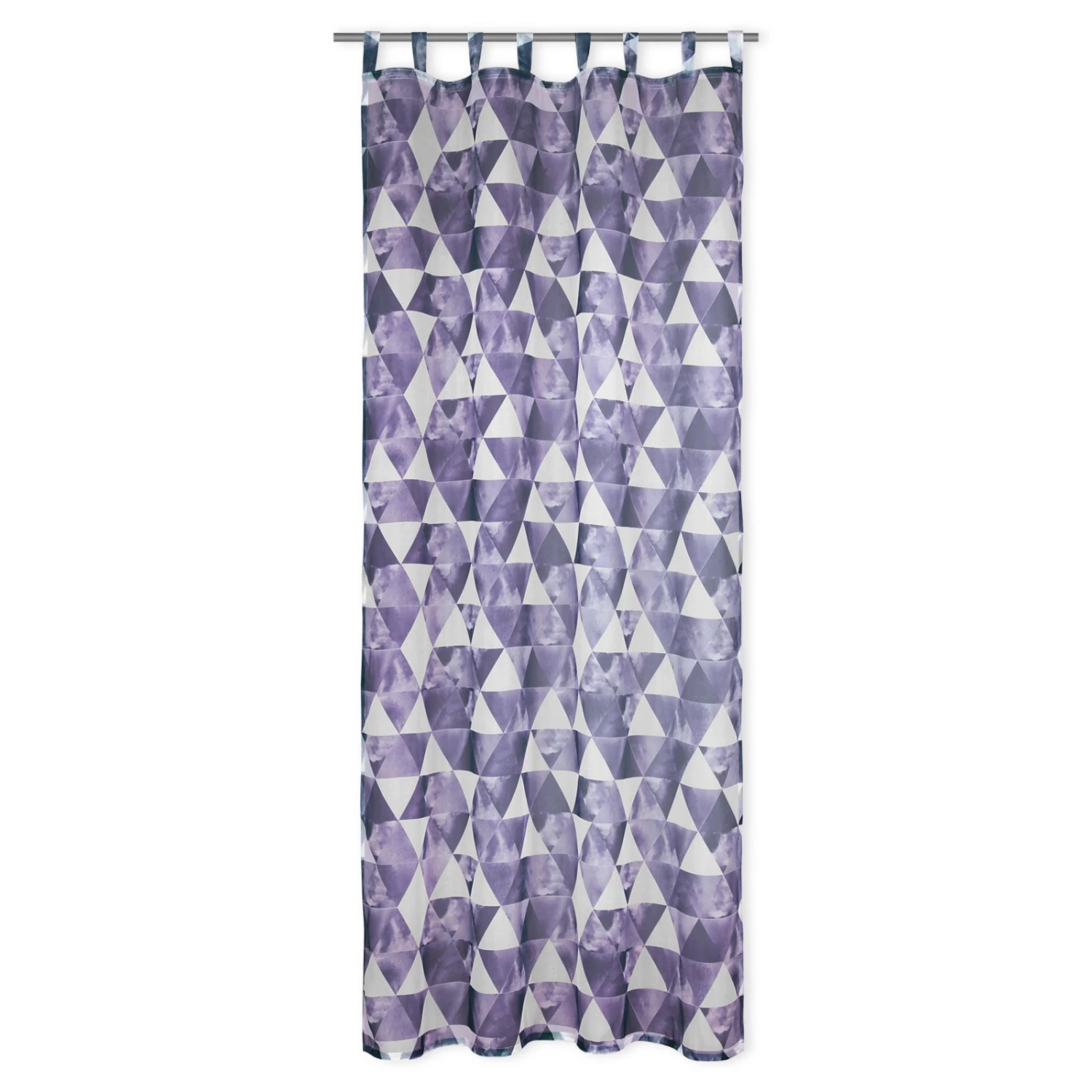 Schlaufenschal violett-weiß - Blickdichte Gardine 135x245 cm 3 Schlaufenschal violett-weiß - Blickdichte Gardine 135x245 cm