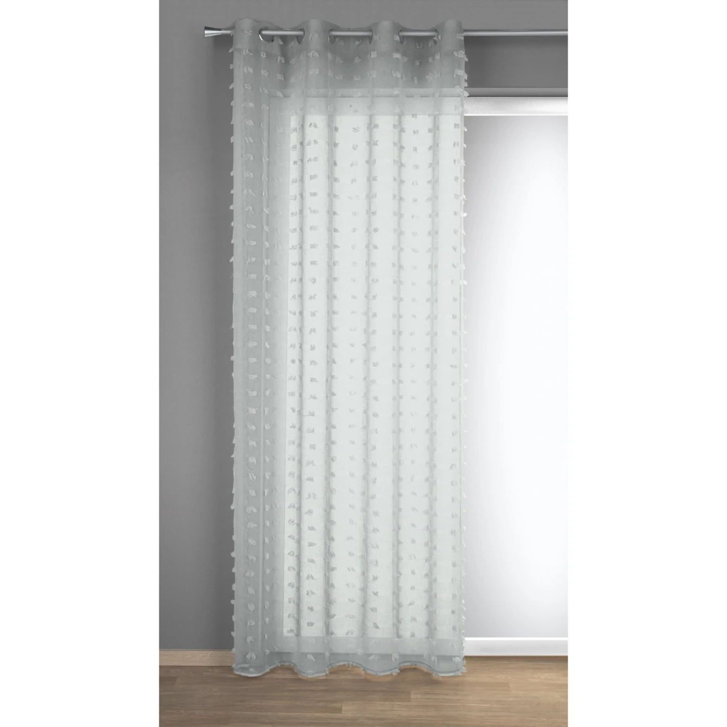 Ösenschal - Silber - 135x245 cm - Transparente Gardine für stilvolle Räume 4 Ösenschal - Silber - 135x245 cm - Transparente Gardine für stilvolle Räume – Bild 2