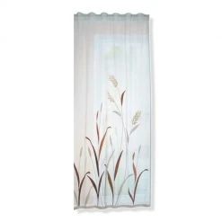 Schlaufenschal - Weißer Transparenter Vorhang mit Gräserdesign - 140x235 cm