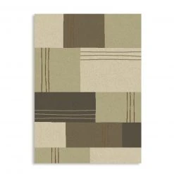 Beigebrauner gemusterter Teppich 80x150 cm - Wohnzimmer & Schlafzimmer