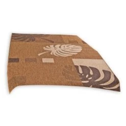 In-/Outdoor-Teppich braun mit Blattmuster - 80x240 cm - Wetterfest & Strapazierfähig