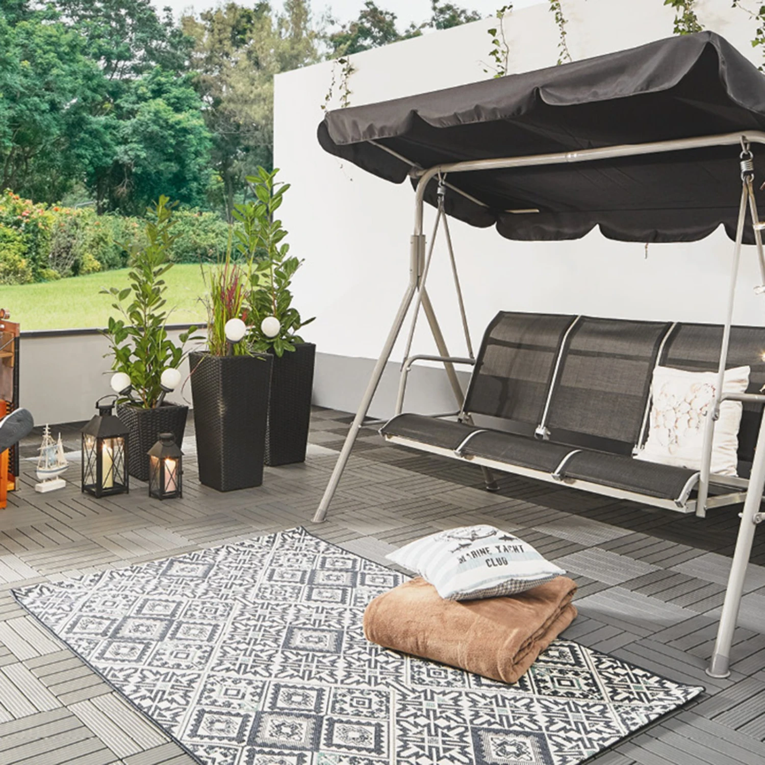 In-/Outdoorteppich - blau - 80x150 cm 4 In-/Outdoorteppich - blau - 80x150 cm – Bild 2