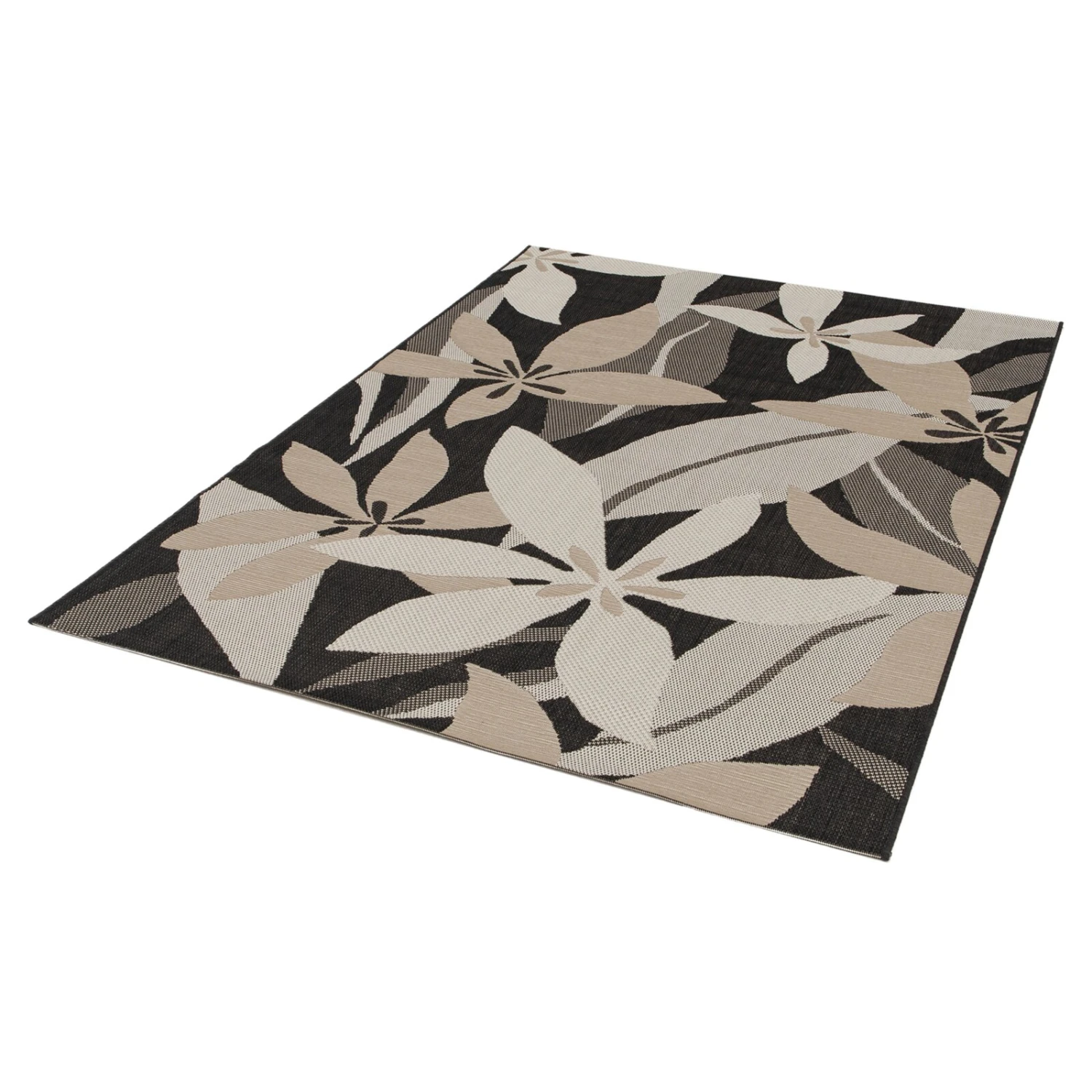 Grau-brauner Blumen In-/Outdoorteppich 80x150 cm - Hochwertiger Teppich für drinnen und draußen 4 Grau-brauner Blumen In-/Outdoorteppich 80x150 cm - Hochwertiger Teppich für drinnen und draußen – Bild 2