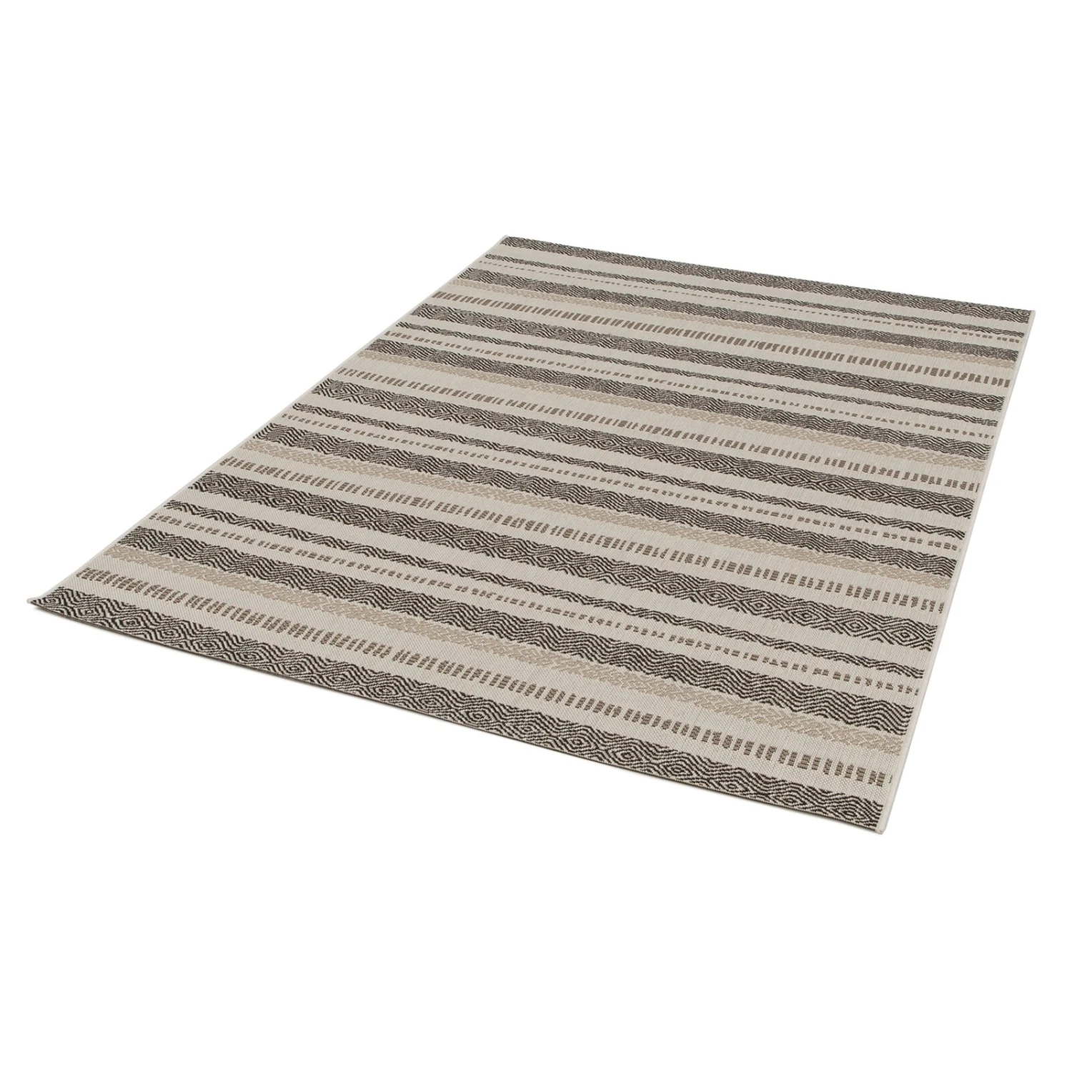Beige In-/Outdoor Teppich mit Streifen - 80x150 cm - Wetterfest & Langlebig 4 Beige In-/Outdoor Teppich mit Streifen - 80x150 cm - Wetterfest & Langlebig – Bild 2