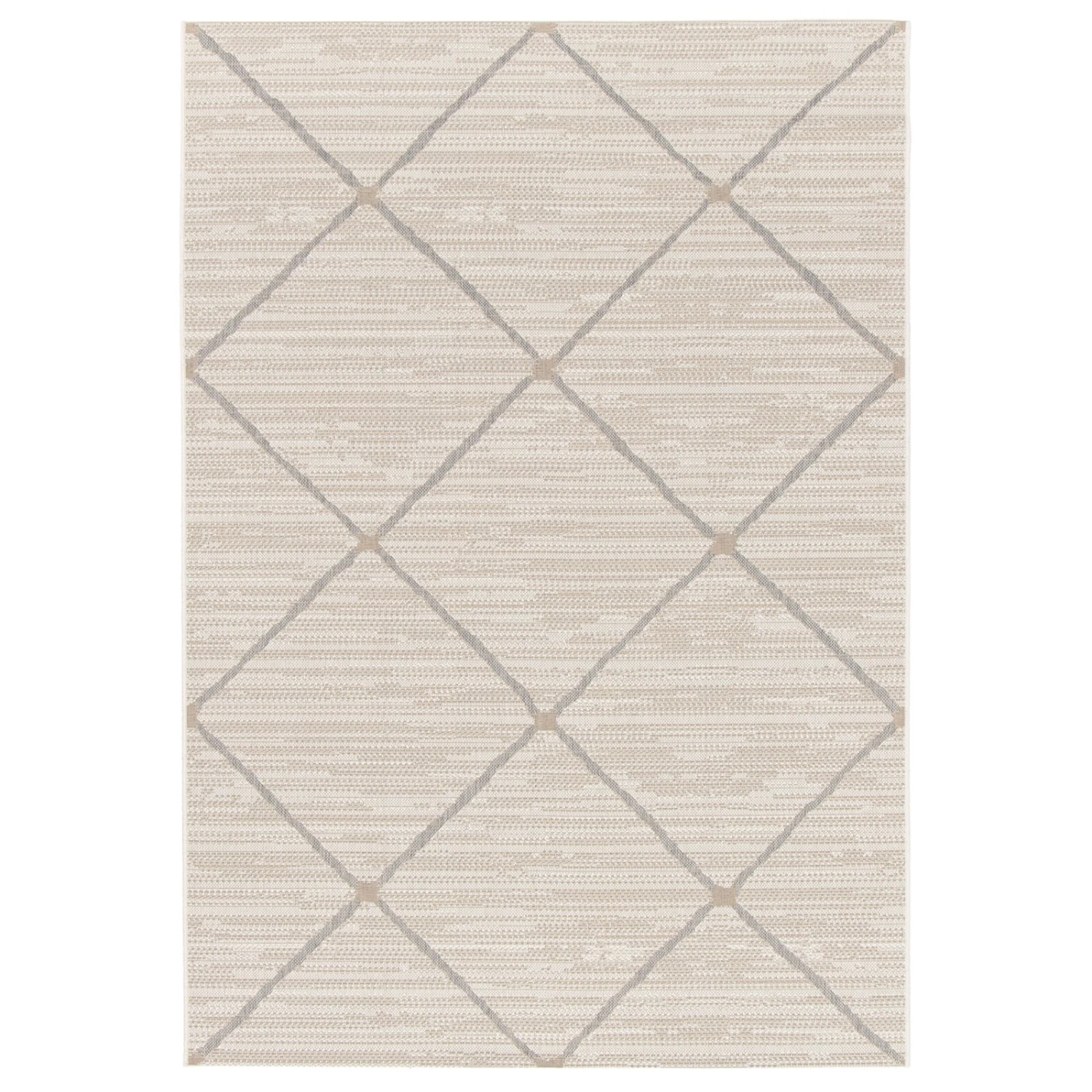 In-/Outdoorteppich - creme-beige - Rauten - 80x150 cm 3 In-/Outdoorteppich - creme-beige - Rauten - 80x150 cm