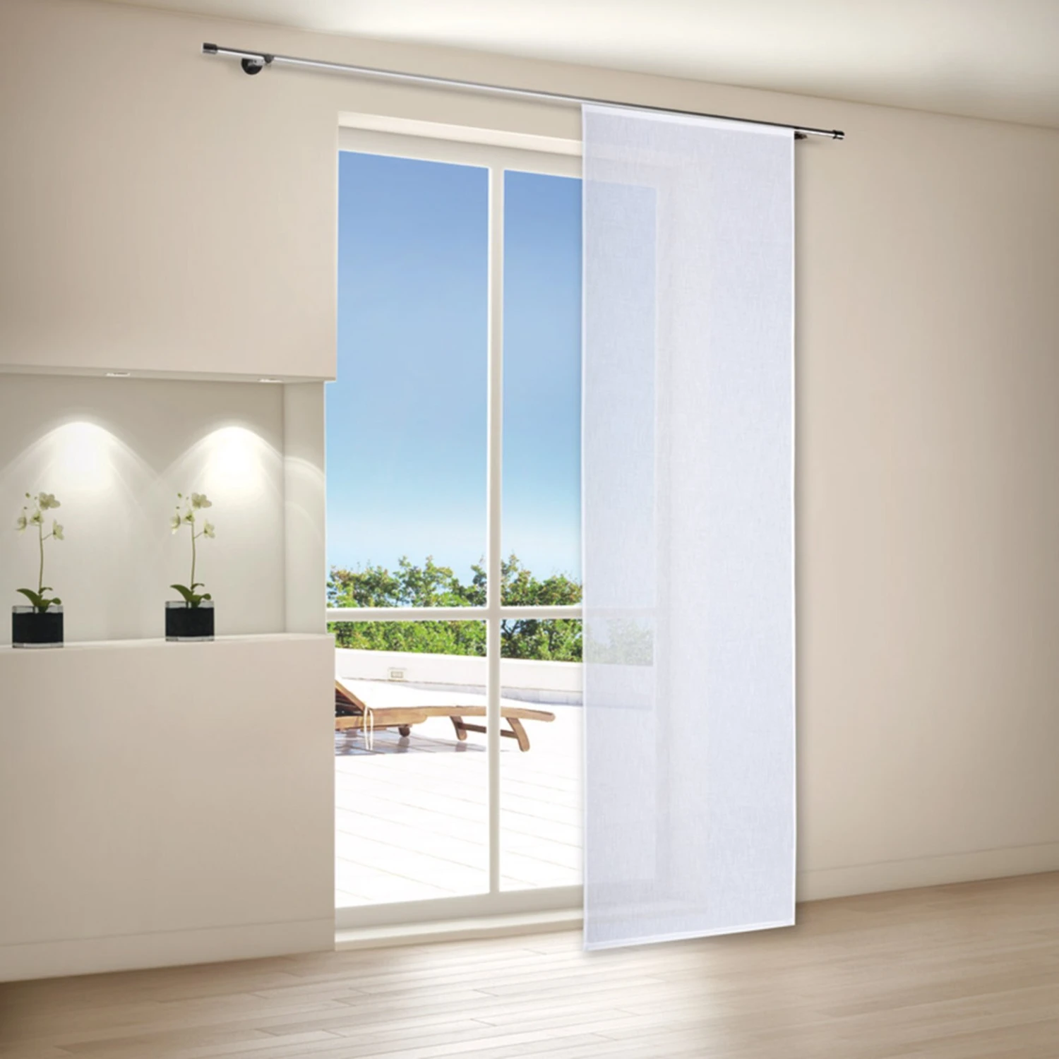 Flächenvorhang weiß 60x245 cm - Moderner Schiebevorhang für jedes Zuhause 4 Flächenvorhang weiß 60x245 cm - Moderner Schiebevorhang für jedes Zuhause – Bild 2