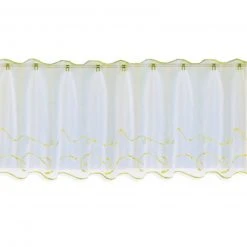 Scheibengardine - weiß-grün - 150x50 cm