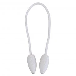 Dekorationsspange weiß mit Magnet - Raffhalter für Gardinen & Vorhänge