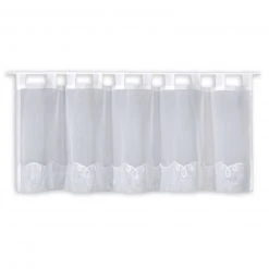 Scheibengardine - weiß - Stickerei - 150x50 cm