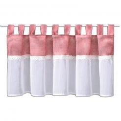Bistrogardine in rot-weiß kariert, 150x50 cm - Elegante Scheibengardine für Ihr Zuhause