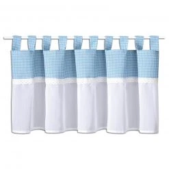 Bistrogardine blau-weiß 150x50 cm - Elegante Scheibengardine