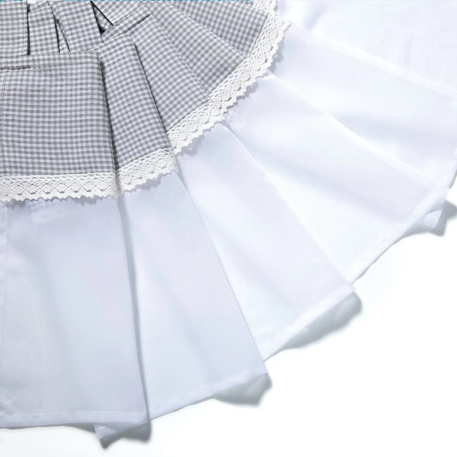 Bistrogardine - Grau-Weiß Kariert - 150x50 cm | Elegante Scheibengardine 5 Bistrogardine - Grau-Weiß Kariert - 150x50 cm | Elegante Scheibengardine – Bild 3