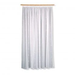 Fertigschal weiß mit Webmotiv 300x245 cm - Transparente Gardine