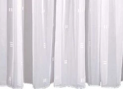 Fertigschal - Weiße Transparente Gardine mit Webmotiv - 145x450 cm