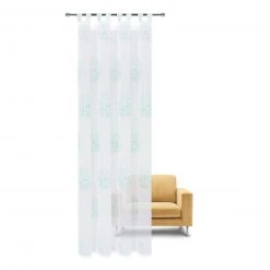 Schlaufenschal weiß-hellblau Floral 140x245 cm - Transparente Gardine -Heimtextilien Verkäufe 2097070200 03 1600Wx1600H