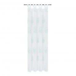 Schlaufenschal weiß-hellblau Floral 140x245 cm - Transparente Gardine