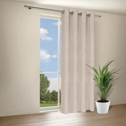 Ösenschal - Beige Halbkreise Gardine 140x245 cm - Blickdicht -Heimtextilien Verkäufe 2097070900 03 1600Wx1600H