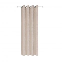 Ösenschal - Beige Halbkreise Gardine 140x245 cm - Blickdicht