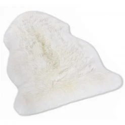 Fellteppich - echtes Schaffell - weiß - 55x85 cm