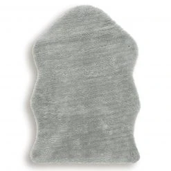 Kunstfell-Teppich - hellgrau - 55x80 cm