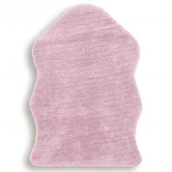 Kunstfell-Teppich rosa - 55x80 cm - Flauschiger Teppich für Wohnzimmer & Schlafzimmer