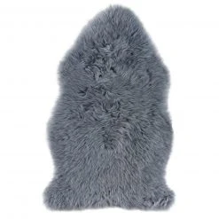 Fellteppich dunkelgrau - Echtes Schaffell - Luxuriöser Teppich für stilvolles Wohnen