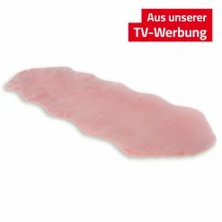 Kunstfell-Teppich - rosa - 55x160 cm