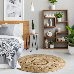 Natur Rundteppich Ø 80 cm - Gemusterter Teppich für stilvolles Wohnen -Heimtextilien Verkäufe 2227019329 02 1600Wx1600H