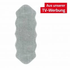 Kunstfell-Teppich - hellgrau - 55x160 cm
