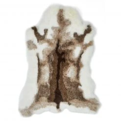 Kunstfell-Teppich grau 90x115 cm - Flauschiger Teppich für Wohnzimmer & Schlafzimmer