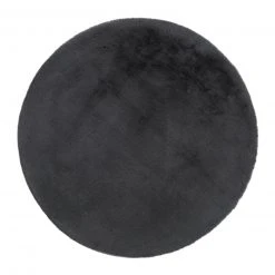Runder Shaggy Teppich Anthrazit - Ø 80 cm - Weich & Gemütlich