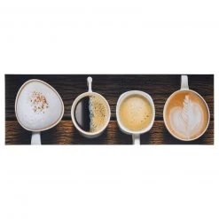 Küchenläufer Braun mit Kaffee-Motiv – 50x150 cm – Hochwertiger Küchenteppich