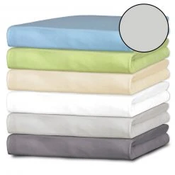 Jersey-Spannbettlaken silber 100x200 cm - Atmungsaktiv & Pflegeleicht