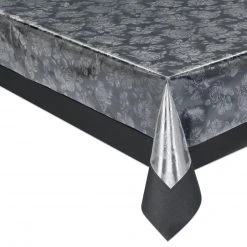 Silber-transparente geprägte PVC Tischfolie - Meterware für stilvolle Tischdekoration