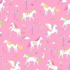 Jersey-Stoff - rosa - Einhörner - Meterware