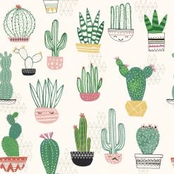 Jersey - Kaktus - beige-grün - Meterware