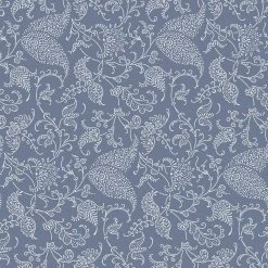 Stoff - Blatt Paisley - blau - 160 cm