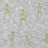Jersey - grau-grün - leuchtende Skelette - 155 cm breit